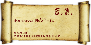 Borsova Mária névjegykártya